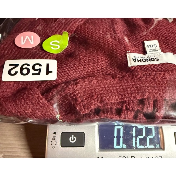 SONOMA Women Small/Medium Cable Knit V-Neck Sleeveless Burgundy Sweater Vest - Picture 8 of 8